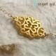 golden scroll - dainty elegant gold filigree necklace - small and simple jewelry - bridal