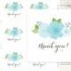 blue green floral flowers bouquet bridal shower favor tags wedding favor tags bridal shower thank you cards / INSTANT DOWNLOAD
