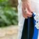 Wedding Flats - Cobalt Blue Bridal Ballet Flats, Wedding Shoes, Blue Flats With Ivory Lace. US Size 8.5