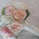 Custom Order Listing For.......Brittany LeBlanc .....Cottage Chic Cream Bridal Bouquet Set