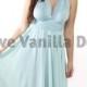 Bridesmaid Dress Convertible Dress Pastel Blue with Pastel Blue Chiffon Knee Length Wrap Infinity Dress Wedding Dress
