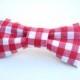 Gingham Bow Tie, Red plaid, Plaid Bow Tie, Valentine bow tie, Newborn prop, country, Valentine's Day, Fourth of July, Independence Day