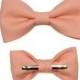 Peach Color Clip On Cotton Bow Tie - Men / Boys / 2T 3T 12-18 Months Bowtie Groom / Wedding / Ring Bearer