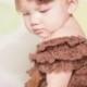 Brown Eyelet Fabric Flower Headband - Newborn Baby Casual Dressy Hairbow - Little Girls Thanksgiving Autumn Fall Shade Color Hair Bow