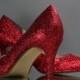 Wedding Shoes -- Red Glitter Wedding Shoes