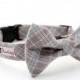 Plaid Flannel Dog Collar (Grey, Gray, Turquoise, White) (Matching Plaid  Bow Tie Separately)