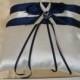 Ivory and Navy Blue Ring Bearer Pillow with Air Force Deco