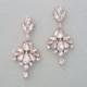 Wedding Earrings - Chandelier Earrings, Bridal Earrings, ROSE GOLD  Earrings, Crystal Earrings, Swarovski Crystals, Wedding Jewelry - VEDA