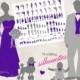 Silhouette wedding bridal party 108 Silhouettes clipart INSTANT DOWNLOAD purple and grey for DIY invitations and programs
