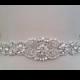17 1/2 Inches - Wedding Belt, Bridal Belt, Sash Belt, Crystal Rhinestone & Off White Pearls  - Style B200099T