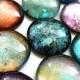Galaxy Glass and Glass Opal Cabochon (6 RANDOM Pieces)(25mm) Flatback Dome Cabs Gem for magnets, Pendant, rings, fantasy jewelry