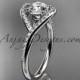platinum diamond wedding ring, engagement ring with a "Forever Brilliant" Moissanite center stone ADLR383