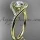 14kt yellow gold diamond wedding ring, engagement ring with a "Forever Brilliant" Moissanite center stone ADLR383