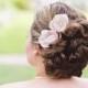 Blush Bridal Flower Hair Clip Duo, Blush Wedding Hair Accessory, Blush Bridal Head Piece