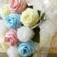 Origami Pastel Colored Rose Bouquet - Melody Style (1 Dozen Gift Wrapped)