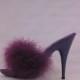 VIP 5 inch Handmade Purple Marabou Boa Slippers High Heel Sandals Woman Shoes (Other Platform Heights Available!)