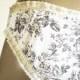 Rose Toile Panties Grey On White Classic Elegant Handmade Cotton Knickers With Lace Trim 36 Inch Hip And Custom Sizes To Order