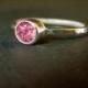 Custom pink tourmaline ring / made to order sterling silver and tourmaline ring / pink engagement ring / pink princess ring