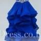 Tiered Strapless Royal Blue Ruffled Ball Gown Prom Dress