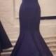 Strapless Sweetheart Fitted Bodice Mermaid Ruffled Purple Evening Dress