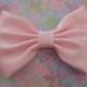 Pale Pink Satin Fabric Hair Bow, Girls Hairbow, Extra Large Hair Bow, Retro Hair Bow, attachable bow, wedding prom dress bow