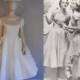 Gathering for the Wedding - Early 1950s House of Bianchi Ivory Heavy Rayon Tea Length Wedding Dress w/Lace Bead Work - 4/6