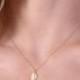 gold necklace, gold leaf necklace, dainty necklace, simple gold necklace, everyday necklace, leaf jewelry - D40