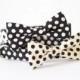 4 colors to choose from! Dog cat pet bow tie collar set Beige Black dot collection
