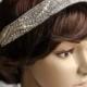 Luxury Crystal pearls  Rhinestone Tie on Headband headpiece, Headband, Wedding Headband, ribbon headband, Bridal rhinestone head piece