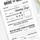 Wedding Mad Libs Printable Template Kraft Sign / Card / Game - Marriage Advice Keepsake 