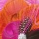 MARDI GRAS Pink and Orange Peacock Feather Hair Fascinator Clip Perfect for a  Bride or Bridesmaid