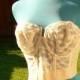 cream boned strapless low back corset size 36c
