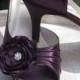 Purple Eggplant Bridal Shoes with Satin Flower Design - Over 100 Color Shoe Choices to Pick From