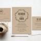 The Smokey Suite - Printable wedding invitation suite, Minimalist wedding, Kraft paper rustic garden wedding calligraphy, Laurel wedding.