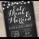 Eat Drink and Be Married invites - Chalkboard - Black - Grey