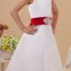 Buy Australia White Scoop Neckline Beaded Appliques Buttans Floor Satin A-line Flower Girl Dresses 2410560 at AU$97.61 - Dress4Australia.com.au