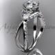 Unique platinum diamond wedding ring, engagement ring with a "Forever Brilliant" Moissanite center stone ADLR318