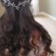 Bridal Hair vine, Wedding headpiece, Leaf hair vine, Crystal hair vine, Silver leaf headpiece, Vintage style hair vine, Wedding hair vine