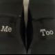 Me Too Shoe Stickers Clear / Blue Rhinestone Me Too Wedding Shoe Appliques - Rhinestone Shoe Decals for your Husbands Shoes Something Blue