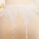Vintage White Lace Flared Hip Garter Belt, Suspender Belt. Waist Circumference: 23 - 28"