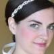 Rhinestone Headband, Bridal Headband, Crystal Diamante Wedding Hairband,Simple Headband,Bridal Headpiece, Bridal Ribbon Halo