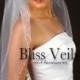 Beaded Edge Wedding Veil, Waist Length Bridal Veil, One Layer Veil