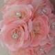 Pink Blush Glamorous Premium Soft Silk Rose Brooch BRIDAL or BRIDESMAID'S bouquet luxurious and elegant Brooch bouquet/ Choose Rose Color