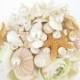 Seashell Beach Wedding Bouquet Shell Bridal Shells Starfish Pale Pink Ivory Pale Green Pearls Flowers for Bride Plus Boutonniere for Groom