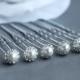 6 pcs Rhinestone Bridal Hair Pin Wedding Jewelry Pearl Crystal Bobby Hairpin Clip Accessories Silver HP034LX