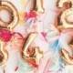 Mini Number Balloon Gold Foil Mylar Cake Topper Table Number With Tassels For Birthday Wedding Holiday Engagement Toppers