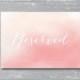 INSTANT DOWNLOAD - Reserved Printable Sign 5x7" DIY Wedding... Watercolor Ombre Design