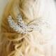 Swarovski Crystal Feather Hair Clip, Art Deco Bridal Hair Feather, Feather Bridal Fascinator- PLUMES de MARIEE