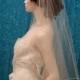 Cascading Cut Bridal veil trimmed with a Satin Rattail Cord