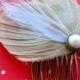 VIVIENNE Ivory Peacock Hair Comb, Feather Fascinator